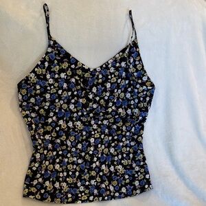 Pansies Floral Spaghetti Strap Top Womens Size  Medium Resale